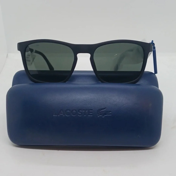 NWT LACOSTE SUNGLASSES L604SNDG MATTE BLACK GREEN - Picture 1 of 6